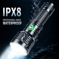 Linterna de Buceo LED Profesional de 1500lm, Impermeable IPX8, Antorcha Subacuática de Largo Alcance de 300M, Lámpara de Buceo Recargable 26650