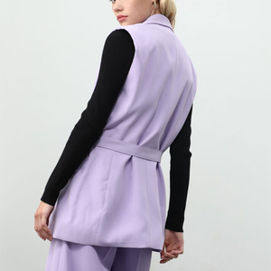 Épaulettes col de smoking personnalisées, Double boutonnage, bouton solide, <span class=keywords><strong>gilet</strong></span> <span class=keywords><strong>sans</strong></span> manches, <span class=keywords><strong>costume</strong></span> Long pour femmes - Product Image 3