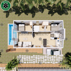 Maison conteneur blanche extensible, préfabriquée, pliable et modulaire, avec de grandes fenêtres en verre pour un espace de vie lumineux - Product Image 6