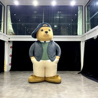 Décoration géante gonflable personnalisée en forme d'ours brun, ours en peluche de 12 pieds, mascotte publicitaire gonflable de qualité commerciale
