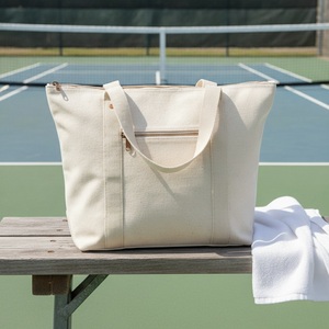 Sac de transport en coton recyclé pour pickleball, capacité 2 raquettes, 12 oz, non teint, logo personnalisé, vente en gros, pour tennis et padel - Product Image 3
