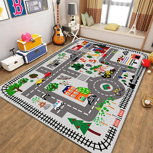 Tapis de jeu rectangulaire pour enfants Wan Xinlong, motif voitures sur route, antidérapant, éducatif, pour chambre à coucher, salon, usage enfant - Product Image 2