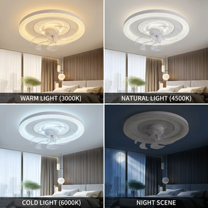 Lámpara de Techo LED Ovalada Elegante con Textura de Cristal Brillante y Ventilador Silencioso Integrado para Decoración de Dormitorios de Alta Gama - Product Image 3
