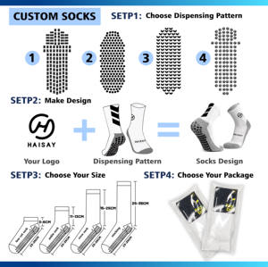 Calcetines deportivos personalizados para hombre, Calcetines antideslizantes con soporte de arco inferior deportivo al por mayor, Calcetines antideslizantes de bambú para el sudor, diabéticos para fútbol - Product Image 3