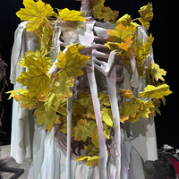 Décoration de citrouille d'Halloween animatronique en métal avec capteur infrarouge pneumatique pour maisons hantées intérieures publiques et centres commerciaux