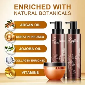 Prezzo di fabbrica NUSPA naturale olio di Argan Set per la cura dei capelli kit Shampoo e balsamo senza solfati organici