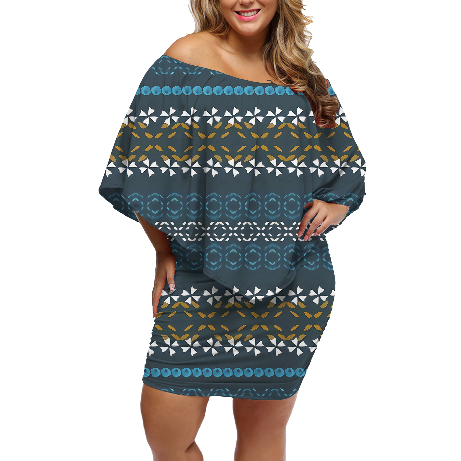 Vestido Corto Algodon Organico Hombro Descubierto Vestido Corto Algodon Organico Hombro Descubierto