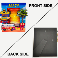 Bingkai foto lumba-lumba suvenir pantai kayu MDF bingkai gambar pantai hadiah kenangan akuarium hewan laut Logo kustom pabrik