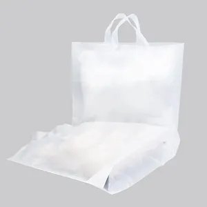 Customized Logo Printing PE Plastic Tote Shopping Bag plastic bag with handle