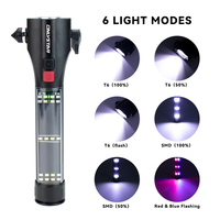Lampe de poche portable rechargeable USB à énergie solaire, étanche IP44, lampe de secours avec LED multifonction, lumière de sécurité extérieure