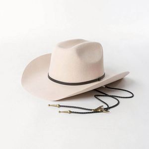 Chapeaux de cowboy Dallas de haute qualité en gros, style vintage western, avec bandes en cuir, sombrero, 100 % laine - Product Image 4