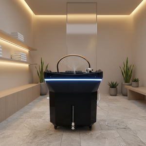 Lit de lavage portable pour salon de coiffure et spa capillaire, avec bac à shampoing, lavabo mobile, réservoir d'eau 60L, <span class=keywords><strong>pompe</strong></span> hydraulique, usage commercial - Product Image 1