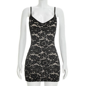 Viviblook D26DS062 Vestido de Verano para Mujer, Nuevo Vestido Sexy de Encaje sin Mangas, Ajustado, Mini, Informal, para Fiestas - Product Image 3