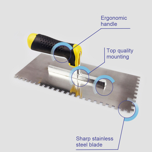 Chuyên Nghiệp DIY & Công Nghiệp Cấp Thép Không Gỉ Vuông Có Dấu Gạch Trowel 3Mm Knotch Cao Su Lưỡi Thoải Mái Xử Lý Công Cụ - Product Image 2