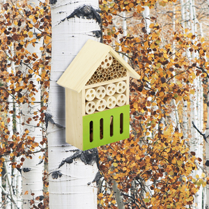 Hotel para Insectos de Madera con Certificación FSC y BSCI, Casa para Abejas, Mariquitas y Mariposas, Hotel Grande y Natural para Abejas Masonas y Mariquitas con Estaca y Comedero - Product Image 6