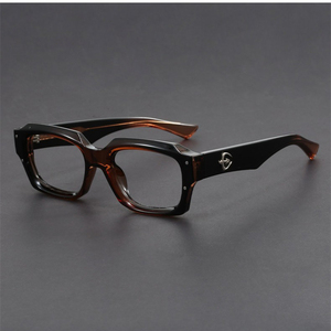 Monturas de anteojos médicos para hombre de nueva moda, luz Anti-azul, pequeño polígono grueso, rectángulo, inserto de aleación, Monturas Para Lentes - Product Image 4