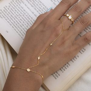 J&D Jewelry - Brazalete <span class=keywords><strong>de</strong></span> Cadena con Eslabones Geométricos <span class=keywords><strong>de</strong></span> Acero Inoxidable Chapado en <span class=keywords><strong>Oro</strong></span> <span class=keywords><strong>de</strong></span> <span class=keywords><strong>18K</strong></span> con Circonitas Blancas para Mujer - Product Image 3