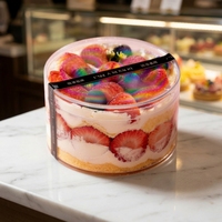 Boîte à gâteau carrée transparente personnalisée avec logo, de qualité alimentaire, haute, pliable, pour anniversaire, mariage, dessert, emballage cadeau