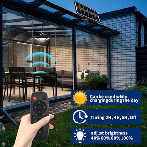 Dual Head 180 <span class=keywords><strong>LED</strong></span> Solar Indoor <span class=keywords><strong>Lights</strong></span> 5 <span class=keywords><strong>Motion</strong></span> <span class=keywords><strong>Sensor</strong></span> Solar Powered Shed Luzes pingente para Barn Gazebo Garagem com controle remoto - Product Image 3