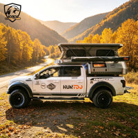 Huntoo - Camping-car pliable de luxe léger 4x4 pour pick-up, tente pop-up pour 2-3 personnes, camping-car avec style moderne