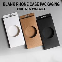 Caja de Embalaje para Teléfono Móvil Kraft Blanca con Ventana Redonda, Caja Vacía con Pestaña para Colgar, para Electrónica de Consumo, OEM, ODM, Directo de Fábrica