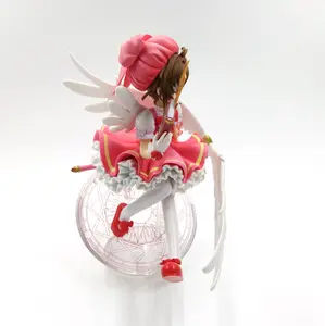 流行动漫工厂3d设计可爱女孩卡卡托樱花定制动作人物带卡卡托樱花魔法少女乙烯基玩具