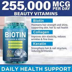Compléments alimentaires pour la croissance des cheveux OEM/ODM Super Biotine + <span class=keywords><strong>Vitamine</strong></span> C B7, Gummies à la biotine, Gummies à la biotine, collagène et kératine - Product Image 3