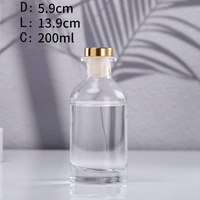 Bouteille diffuseur de parfum en verre dépoli transparent 90ml 200ml Écologique Réutilisable Aromathérapie Cadeau Personnalisé pour Pot à Bougie