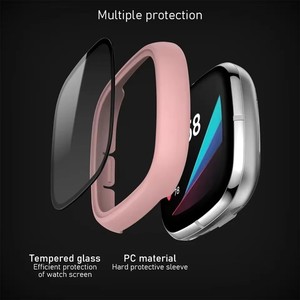 Nouvel étui en PC + verre trempé pour <span class=keywords><strong>Fitbit</strong></span> Versa3, coque de protection pour montre connectée <span class=keywords><strong>Fitbit</strong></span> Versa3, étui de protection pour montre <span class=keywords><strong>Fitbit</strong></span> Versa3 - Product Image 6