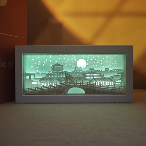 Lámpara de Escritorio de Tira Larga, Caja de Papel Personalizada, Caja de Fotos 3D, Luz Nocturna de Papel Recortado, Marco de Madera con Escena LED - Product Image 6