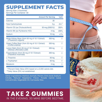 Rosebest Gummies Brûle-Graisse Nocturnes aux Extraits d'Herbes Naturelles de Haricot Blanc et de Grains de Café Vert avec Vitamines B6 et D3 pour la Perte de Poids