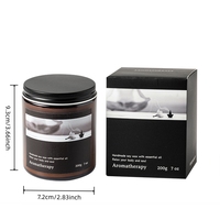 Bougies parfumées premium de 7 oz avec couvercles en métal noir et boîtes cadeaux individuelles – Pots de bougies chaleureuses et relaxantes pour une décoration intérieure douillette