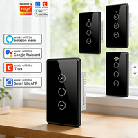 Interrupteur mural intelligent WIFI HUIFENG à écran tactile Tuya pour maison connectée, interrupteur d'éclairage 10A LED noir