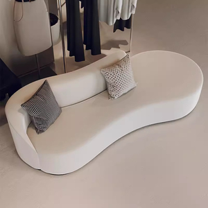 Petit ensemble design <span class=keywords><strong>canapé</strong></span> sectionnel pour magasin de vêtements pour femmes Salon de beauté bureau zone de réception en forme d'arc avec remplissage en éponge - Product Image 5