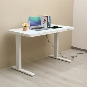 Altura Ajustável Mesa Sala Mobiliário Único Motor Elétrico Sit Stand desk Tabelas De Jogos De Vidro Escritório Em Pé Mesas