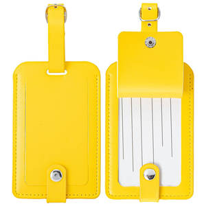 Étiquettes de bagages en cuir PU personnalisées avec porte-cartes, étiquettes de bagages en cuir véritable pour le voyage, personnalisables - Product Image 6