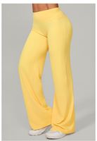 Leggings de Yoga de Cintura Alta para Mujer, con Pierna Ancha, Transpirables, de Secado Rápido, Elásticos en Cuatro Direcciones, Control de Abdomen, Cierre con Cordón, Logotipo Personalizado