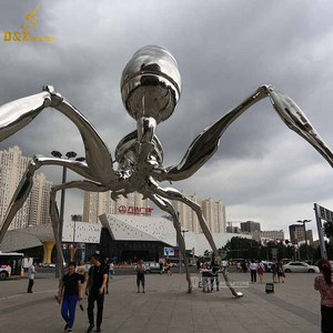 Giardino esterno in metallo lucidato a specchio efficace formica che spinge scultura cubo di mele grande acciaio inossidabile 3D scultura animale - Product Image 3