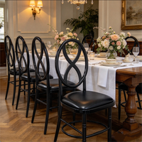 Chaise de mariage en résine avec rembourrage, empilable, imperméable, durable, écologique, pour les événements hôteliers, les mariages, les salles de banquet