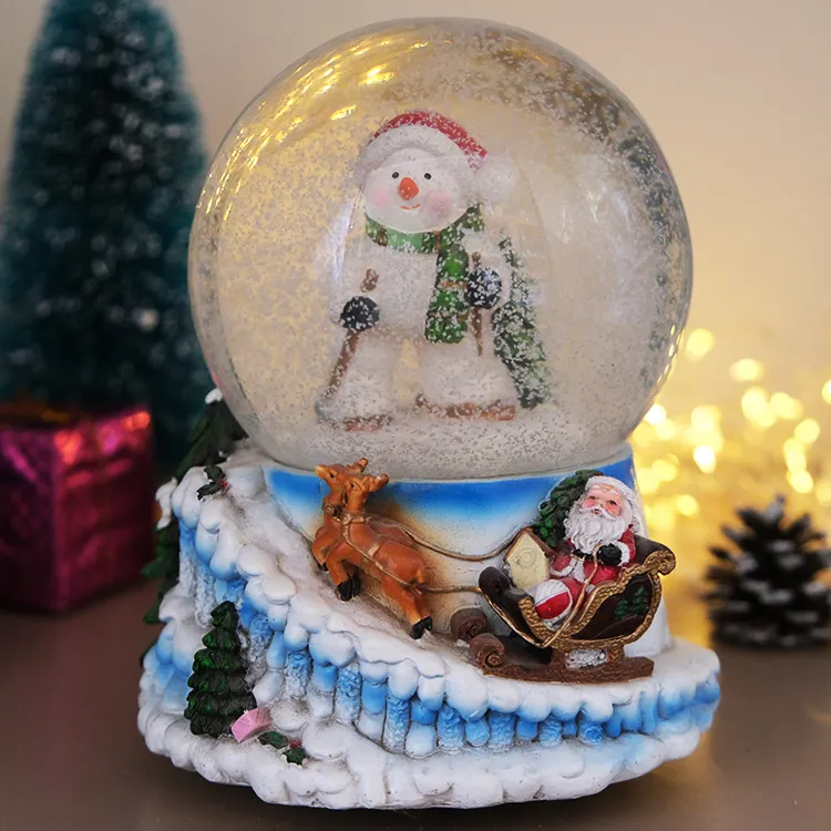 Custom resin snow ball Polyresin popular Christmas Glass snow globe for souvenir gifts