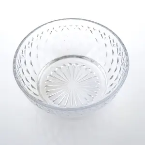 12CM 14CM Full Embossing Anti-Skidding Diamond Glass Deep Bowl For Instant Noodles Fruits Dessert Snacks Salad Cuende De Vidrio