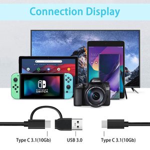 Syong Cáp USB 3.1V + 3.0V 2-in-1 tốc độ cao truyền dữ liệu nhanh chóng sạc Loại C để Loại C/USB Một nam cáp cho máy chiếu máy ảnh - Product Image 6