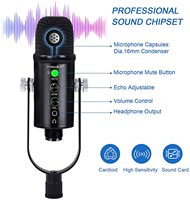 BAIFEILI 86A professionnel USB portable et enregistrement de bureau Microphone à condensateur Plug Play PC Gaming Podcasting Église Utilisation pour enfants