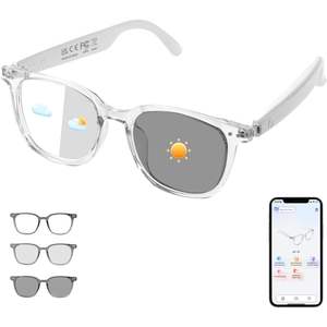 Gafas Inteligentes Tulbeys GS07 Transparentes con IA, Bluetooth, Lentes Rectangulares que Cambian de Color, con Micrófono y Altavoces para Mujer - Product Image 1