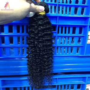 Extensiones de Cabello Humano Brasileño, Cabello <span class=keywords><strong>Remy</strong></span> Rizado, Doble Trama a Máquina, Todos los Colores - Product Image 1