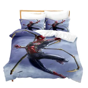 Sıcak satış benzersiz kapakları setleri tek kişilik yatak nevresim perde nevresim takımı 3D baskılı Marvel serisi