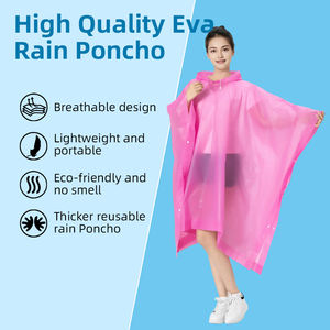 Impermeable ligero reutilizable negro EVA impermeable para Poncho para adultos plástico transpirable a prueba de viento para acampar Tours Durable - Product Image 2