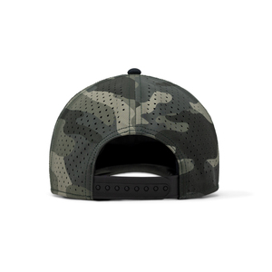 Casquette de baseball imprimée camouflage bicolore du fabricant <span class=keywords><strong>ML</strong></span> avec trous découpés au laser et logo d'étiquette adhésive personnalisé - Product Image 5