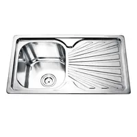 Unique Drainboard Stainless Steel Sink 304 Basin Deep Laundry Kitchen Sink for Cabinet