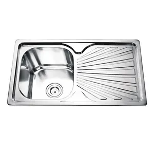 فريد Drainboard حوض الفولاذ المقاوم للصدأ 304 حوض العميق الغسيل بالوعة المطبخ ل مجلس الوزراء